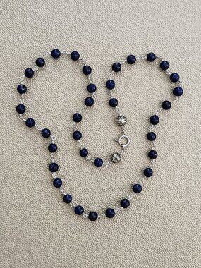 8MM LAPIS LAZULI NECKLACE--26"